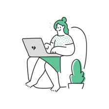 woman, workspace, work, laptop, computer, armchair, home - Multicolor